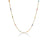 The Roberto Coin DIAMONDS BY THE INCH necklace showcases alternating diamond and emerald-cut mixed stones set in 18K yellow gold, arranged symmetrically along a long chain and presented on a white background.