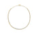 Yellow gold diamond necklace with chain link ends on a white background