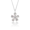 TINY TREASURES PEAR SHAPE CUT DIAMOND FLOWER NECKLACE