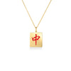 TINY TREASURES RED DRAGON HONOR SUIT MAHJONG TILE NECKLACE