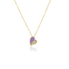 AMORINO DIAMOND AND LAVENDER ENAMEL HEART NECKLACE