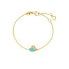 AMORINO DIAMOND AND CYAN ENAMEL HEART BRACELET