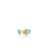 AMORINO DIAMOND AND CYAN ENAMEL HEART STUD EARRINGS