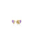 AMORINO DIAMOND AND LAVENDER ENAMEL HEART STUD EARRINGS