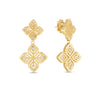 ARABESQUE DOUBLE DIAMOND FLOWER DANGLE EARRINGS