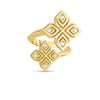 ARABESQUE BYPASS DOUBLE DIAMOND FLOWER RING