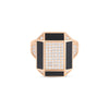 ART DECO MOSAIC DIAMOND AND BLACK JADE RING