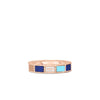 ART DECO MOSAIC ALTERNATING BLUE LAPIS, DIAMOND, AND TURQUOISE RING