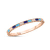 ART DECO MOSAIC ALTERNATING LAPIS, DIAMOND, AND TURQUOISE BANGLE