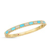 ART DECO MOSAIC ALTERNATING DIAMOND AND TURQUOISE BANGLE
