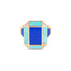 ART DECO MOSAIC DIAMOND, LAPIS, AND TURQUOISE RING
