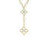 CIALOMA DOUBLE DIAMOND FLOWER ALMOND LINK DANGLE NECKLACE