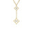 CIALOMA DOUBLE DIAMOND FLOWER ALMOND LINK DANGLE NECKLACE