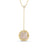 The VENETIAN MEDALLIONS SMALL DANGLE NECKLACE by Roberto Coin showcases a round pendant with a pink stone, diamond accents, and a twisted 18K yellow gold border on a delicate chain with a single diamond.
