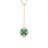 The VENETIAN MEDALLIONS SMALL DANGLE NECKLACE by Roberto Coin features a circular turquoise pendant with diamond accents and a gold border, all elegantly suspended from a delicate 18K yellow gold chain.