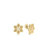 VERNAZZA DIAMOND AND SATIN FINISH FLOWER STUD EARRINGS