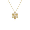 VERNAZZA ALTERNATING PAVE DIAMOND AND SATIN FINISH FLOWER NECKLACE