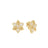VERNAZZA ALTERNATING PAVE DIAMOND AND SATIN FINISH FLOWER STUD EARRINGS