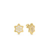 VERNAZZA DIAMOND AND MOTHER OF PEARL FLOWER STUD EARRINGS