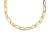 DESIGNER GOLD FLAT EDGE OVAL LINK NECKLACE