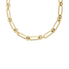 DESIGNER GOLD CLASSIC BOLD ALTERNATING LINK CHAIN NECKLACE