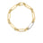 18K YELLOW/WHITE DESIGNER GOLD MIXED AND DIAMOND LINK BRACELET