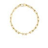 DESIGNER GOLD ALTERNATING BEADED END AND PAPERCLIP LINK BRACELET