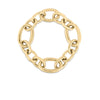 DESIGNER GOLD ALTERNATING ROUND AND OVAL LINK LONG BRACELET