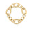 DESIGNER GOLD ALTERNATING ROUND AND OVAL LINK LONG BRACELET