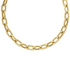 DESIGNER GOLD ALTERNATING POLISHED AND FLUTED THICK PAPERCLIP LINK CHAIN