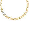 DESIGNER GOLD ALTERNATING AND DIAMOND PAPERCLIP LINK CHAIN