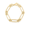 DESIGNER GOLD CLASSIC BOLD ALTERNATING LINK BRACELET