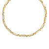 DESIGNER GOLD MIXED LINK 16 INCH CHAIN NECKLACE