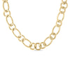 DESIGNER GOLD ALTERNATING ROUND AND OVAL LINK CHAIN NECKLACE
