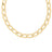DESIGNER GOLD SQAURED EDGE PAPERCLIP LINK CHAIN NECKLACE