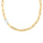 18K YELLOW/WHITE DESIGNER GOLD AND DIAMOND RECTANGULAR LINK NECKLACE