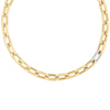 18K YELLOW/WHITE DESIGNER GOLD & DIAMOND CHUNKY PAPERCLIP NECKLACE