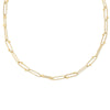 DESIGNER GOLD ALTERNATING PAPERCLIP WITH SPHERES LINK NECKLACE