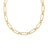 DESIGNER GOLD ALTERNATING FLUTED PAPERCLIP AND OVAL LINK NECKLACE