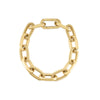 DESIGNER GOLD ALTERNATING POLISHED AND FLUTED THICK PAPERCLIP LINK BRACELET