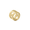 The NAVARRA WIDE RING by Roberto Coin is crafted in 18K yellow gold with an openwork design of curved, interlocking shapes, shown on a white background.