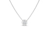 The DIAMONDS BY THE INCH BEZEL SET SOLITAIRE NECKLACE by Roberto Coin is a minimalist 18K gold piece, featuring a single round bezel-set diamond pendant, elegantly displayed on a white background.