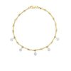 18K YELLOW/WHITE DIAMONDS BY THE INCH DANGLING DOGBONE BRACELET