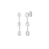 TINY TREASURE THREE PEARCUT DIAMOND DANGLE EARRING