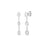 TINY TREASURE THREE PEARCUT DIAMOND DANGLE EARRING