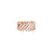 The DOMINO DIAMOND ACCENT RING by Roberto Coin features a modern zigzag design in polished 18K rose gold, with a striking geometric look and four small diamonds set at the center.