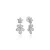 JASMINE PAVE DIAMOND DOUBLE FLOWER DANGLE EARRINGS