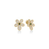JASMINE PAVE DIAMOND & GREEN TOURMALINE FLOWER STUD EARRINGS