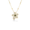 JASMINE PAVE DIAMOND AND GREEN TOURMALINE FLOWER NECKLACE