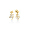 JASMINE DIAMOND AND MOTHER OF PEARL DOUBLE FLOWER DANGLE EARRINGS